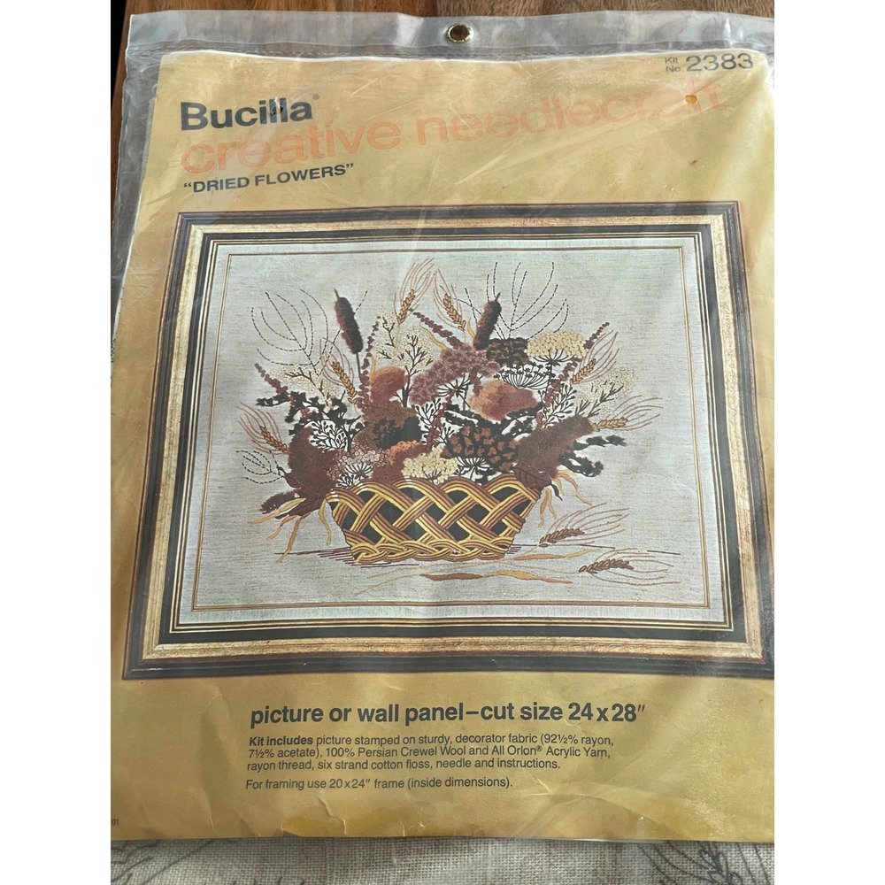 Bucilla Creative Needlecraft Dried Flowers Picture Wall Panel‎ Kit 2383 24x28